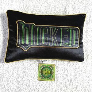 NWT Wicked The Movie Black Green Velour Decorative Throw Pillow